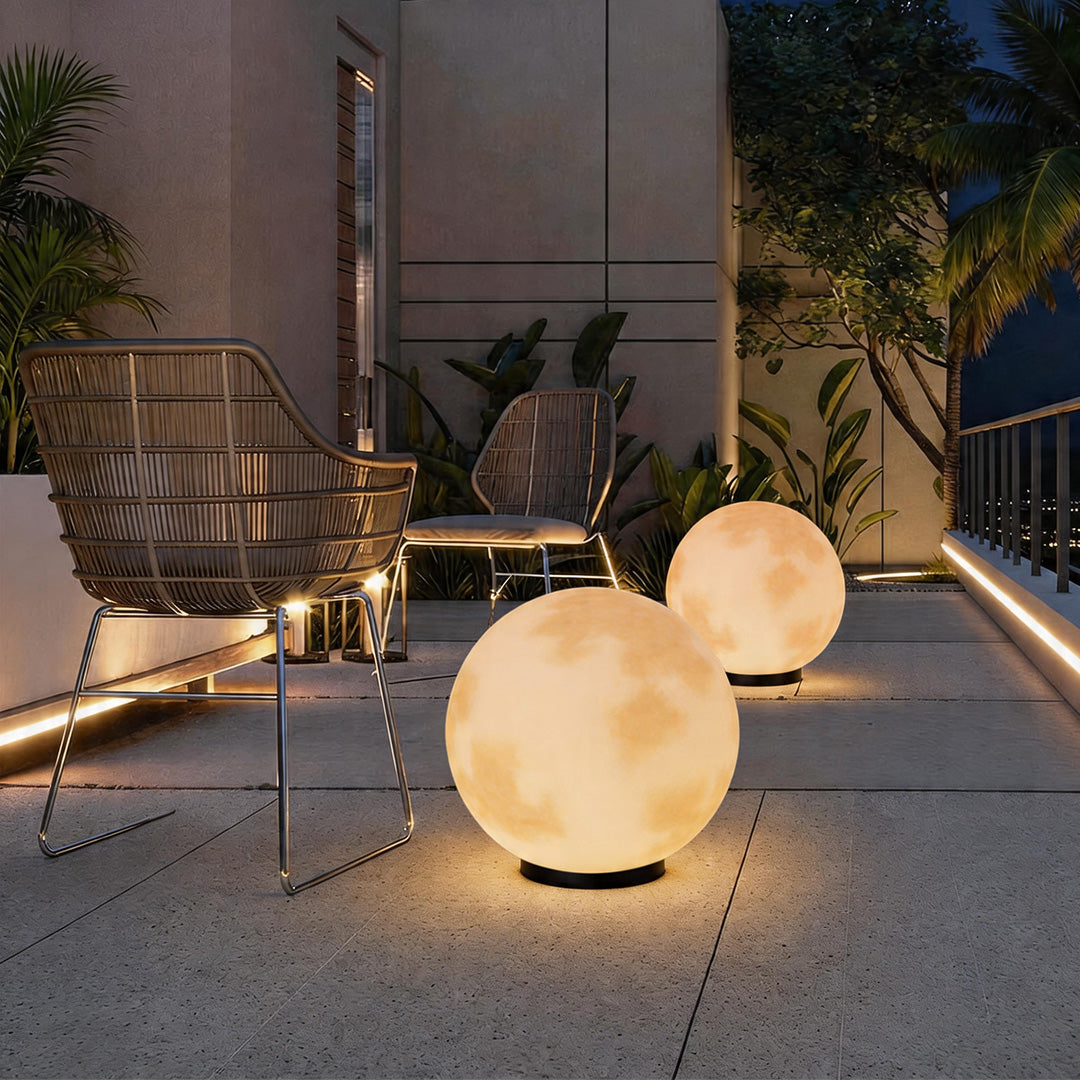 Moon Pillar Lights Modern Waterproof LED Resin Lamp