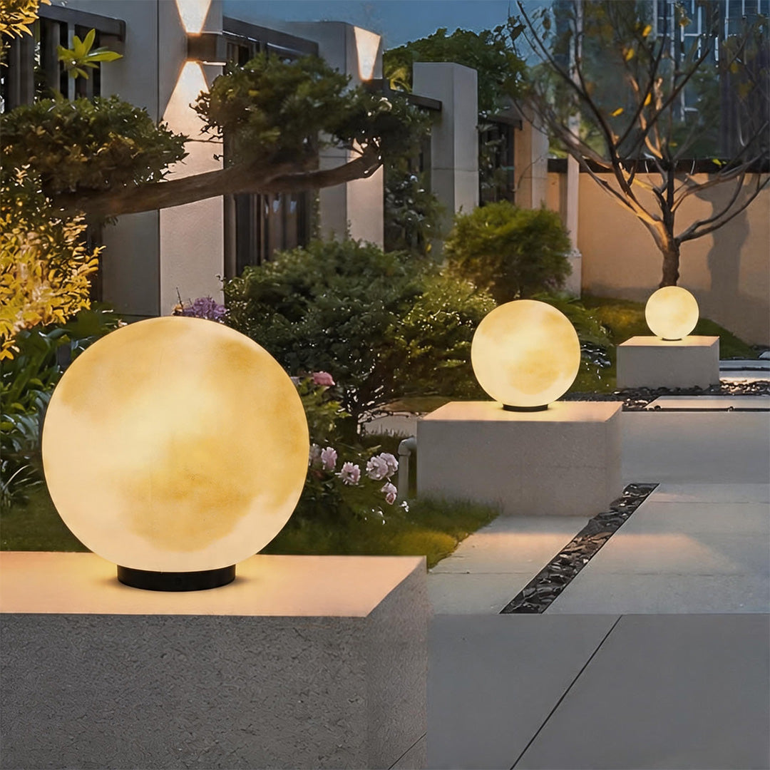 Moon Pillar Lights Modern Waterproof LED Resin Lamp