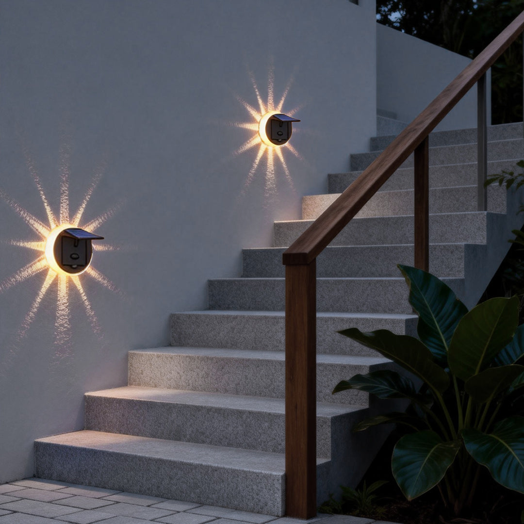 Outdoor Patio Solar Lights Petal Light Design Wall Lamp