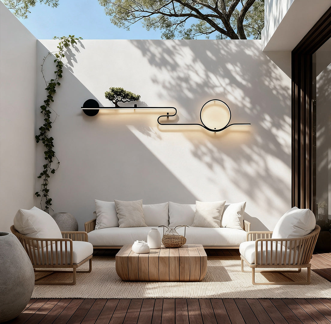 Outdoor Wall Lights Retro Tree Landscape Waterproof LED Wall Sconce