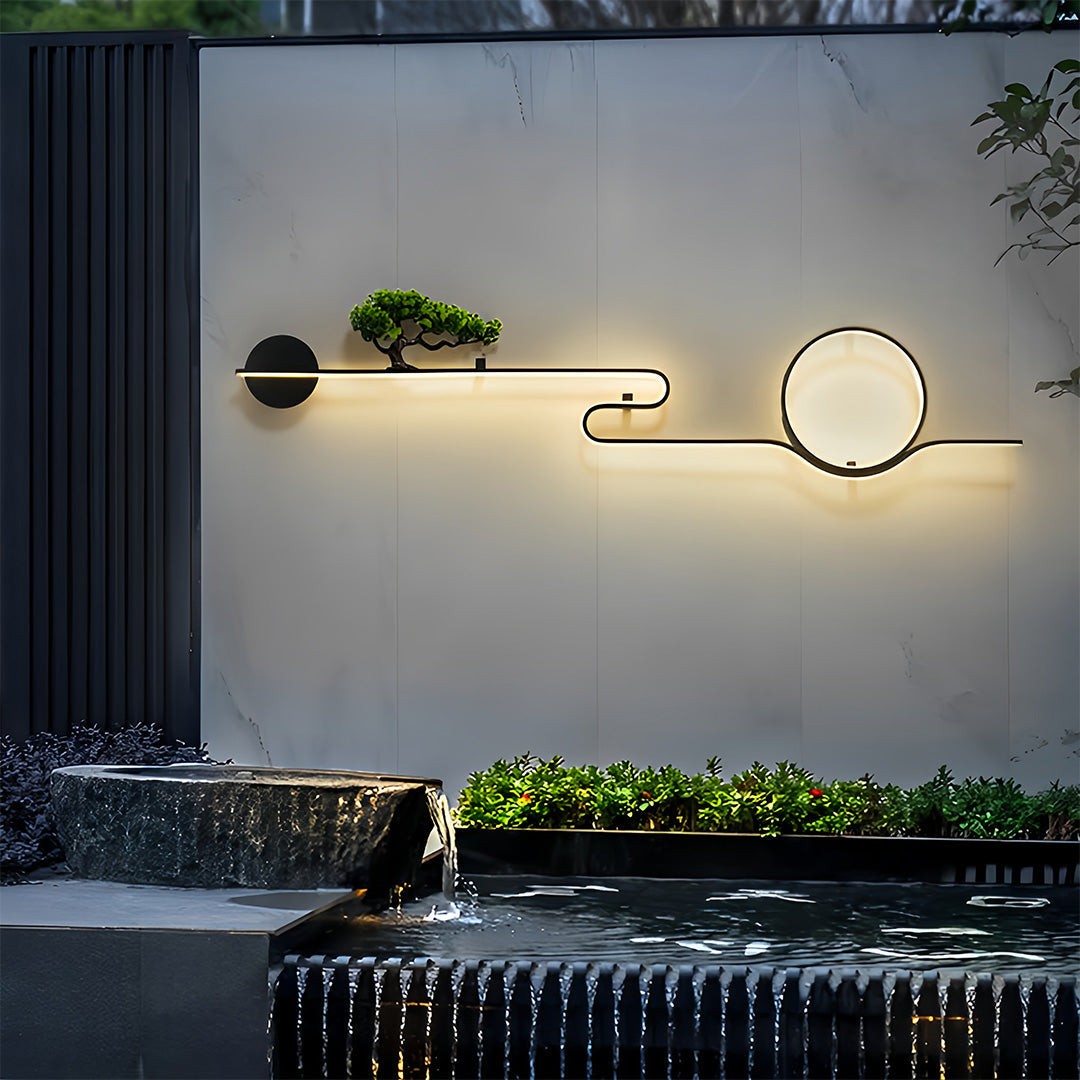 Outdoor Wall Lights Retro Tree Landscape Waterproof LED Wall Sconce