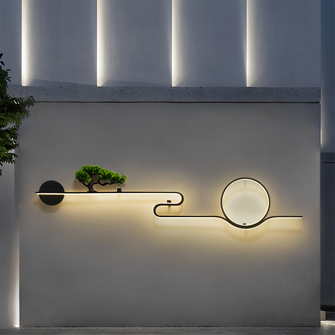 Outdoor Wall Lights Retro Tree Landscape Waterproof LED Wall Sconce