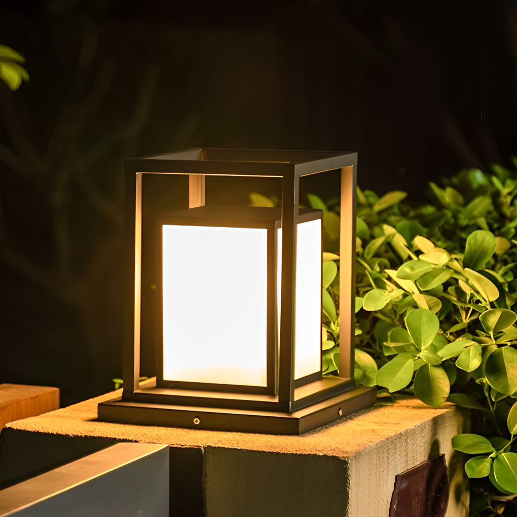 Outdoor Wall Pillar Lights Waterproof LED Black Modern Light