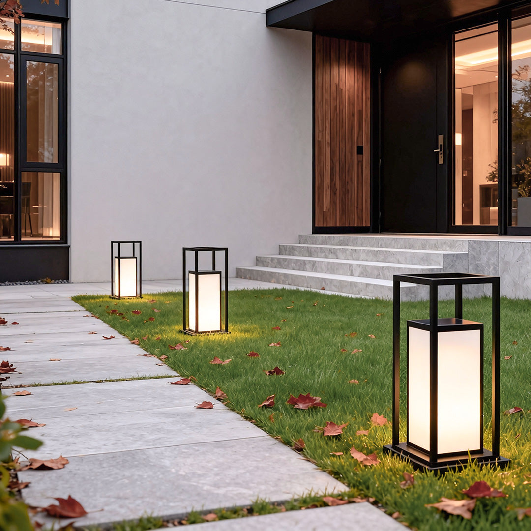 Outdoor Wall Pillar Lights Waterproof LED Black Modern Light