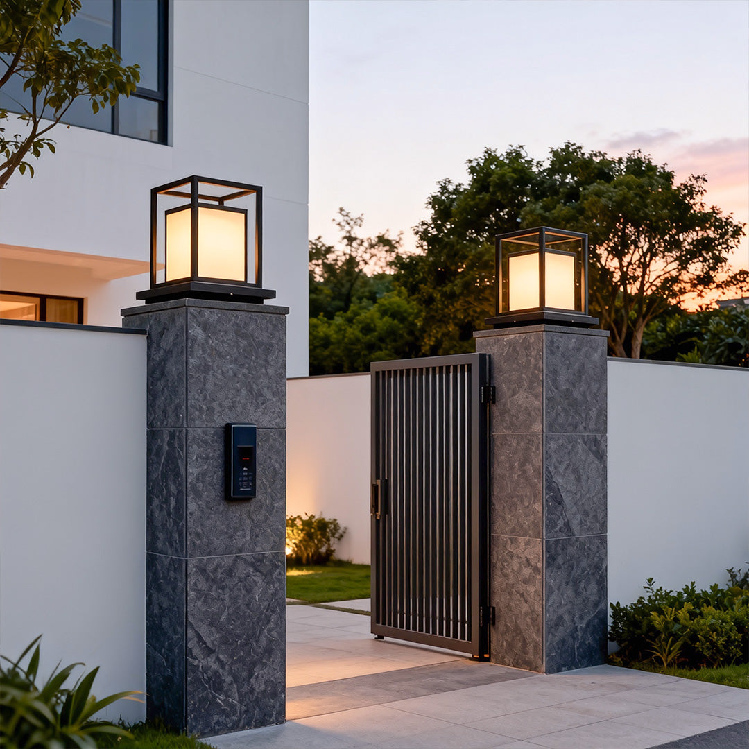 Outdoor Wall Pillar Lights Waterproof LED Black Modern Light