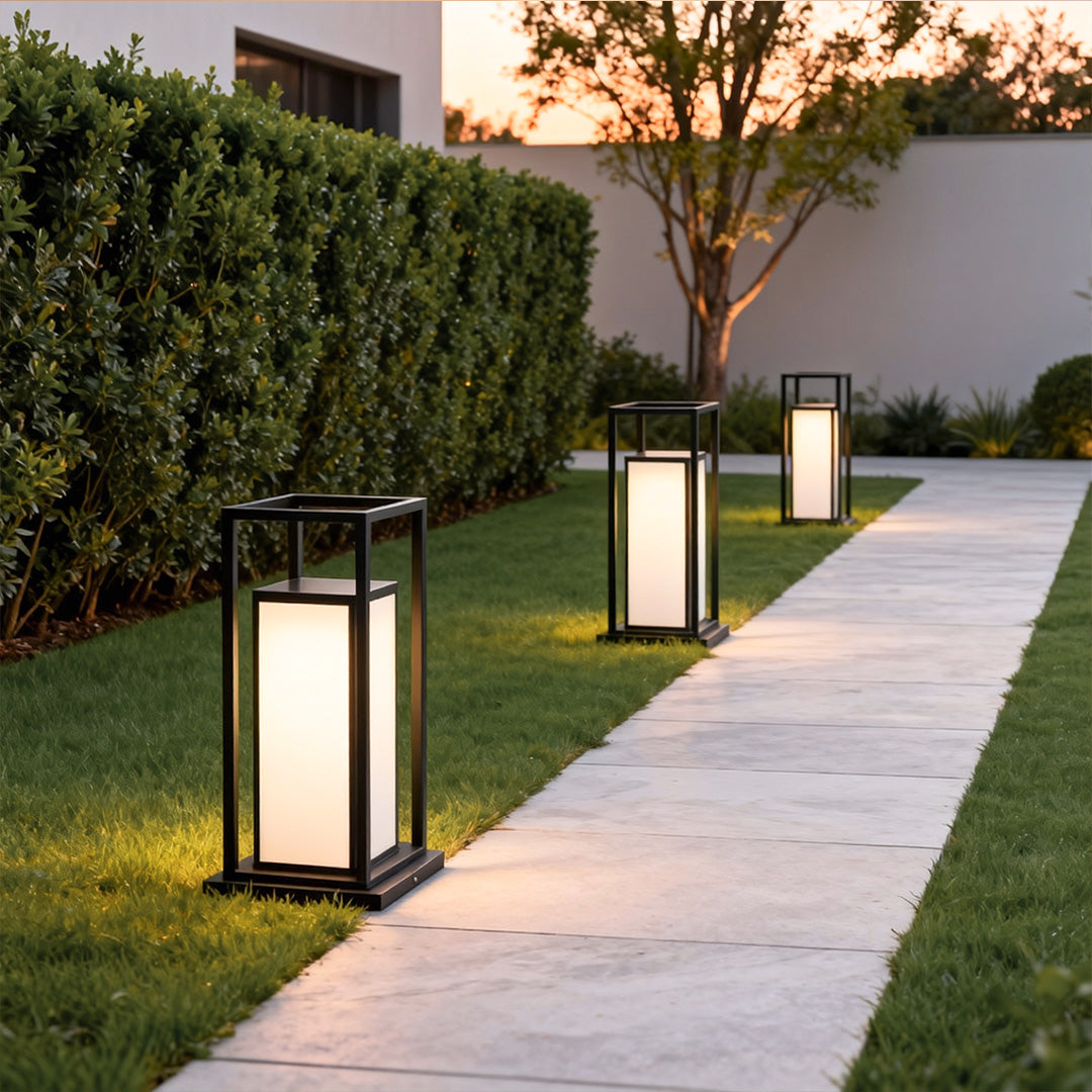 Outdoor Wall Pillar Lights Waterproof LED Black Modern Light
