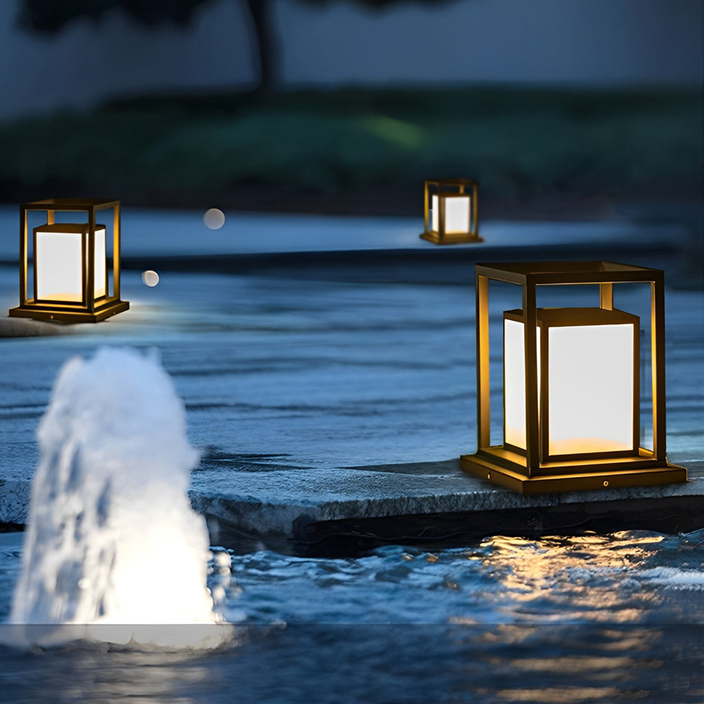 Outdoor Wall Pillar Lights Waterproof LED Black Modern Light