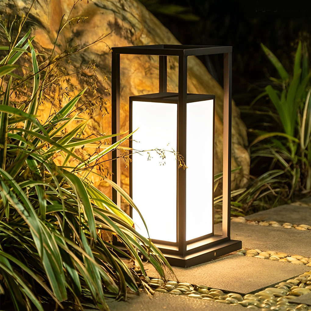Outdoor Wall Pillar Lights Waterproof LED Black Modern Light