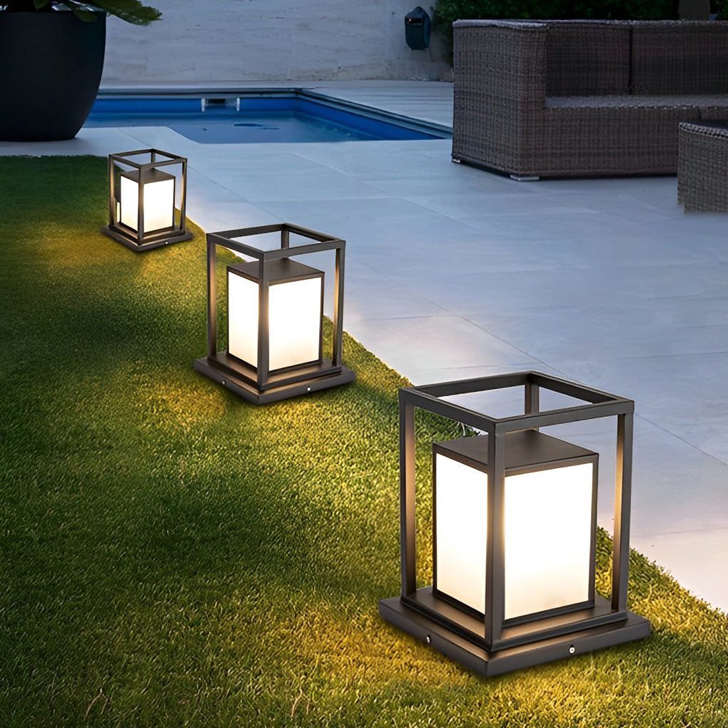 Outdoor Wall Pillar Lights Waterproof LED Black Modern Light