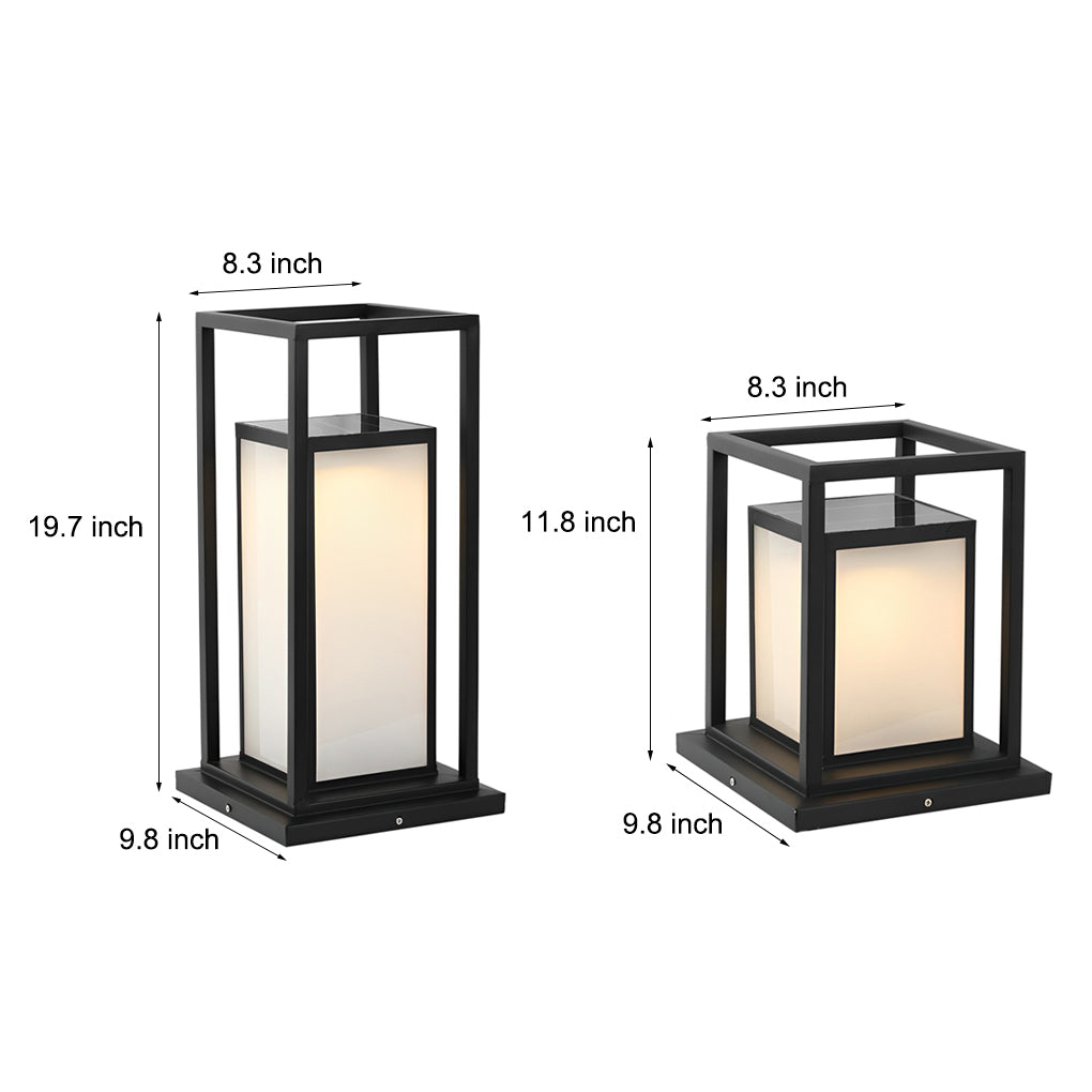 Outdoor Wall Pillar Lights Waterproof LED Black Modern Light