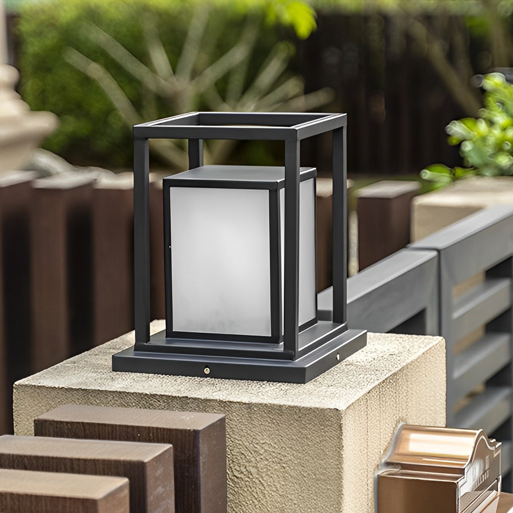 Outdoor Wall Pillar Lights Waterproof LED Black Modern Light