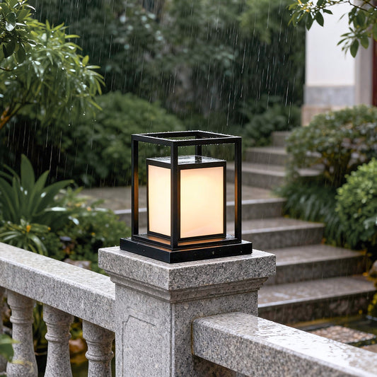 Outdoor Wall Pillar Lights Waterproof LED Black Modern Light