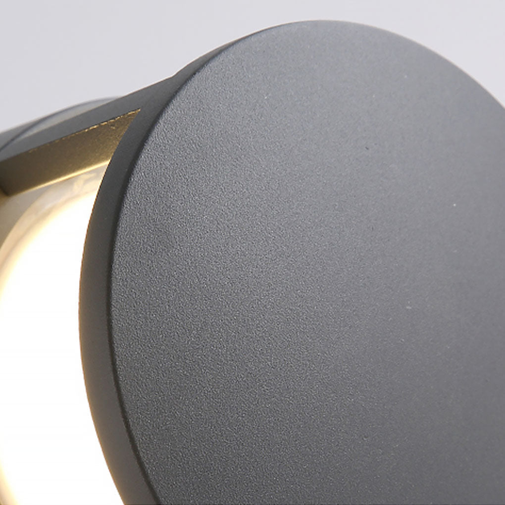 Modern Round Outdoor Post Light Double-Layered Lampshade Light