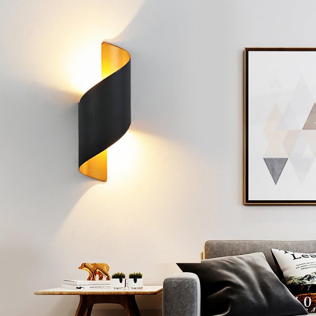 Modern Spiral Wall Light offers elegant dual-sided LED lighting, perfect for modern spaces and waterproof applications.