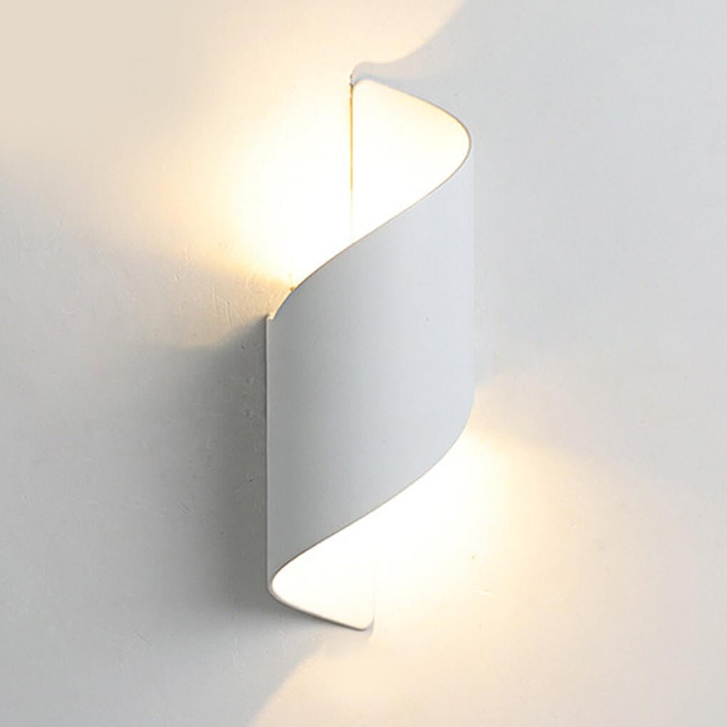 Modern Spiral Wall Light features LED dual-sided illumination, perfect for modern homes and waterproof installation.