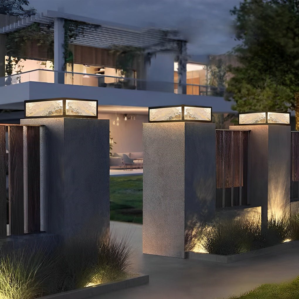 Square Outdoor Pillar Lights Modern LED Waterproof Outdoor Light
