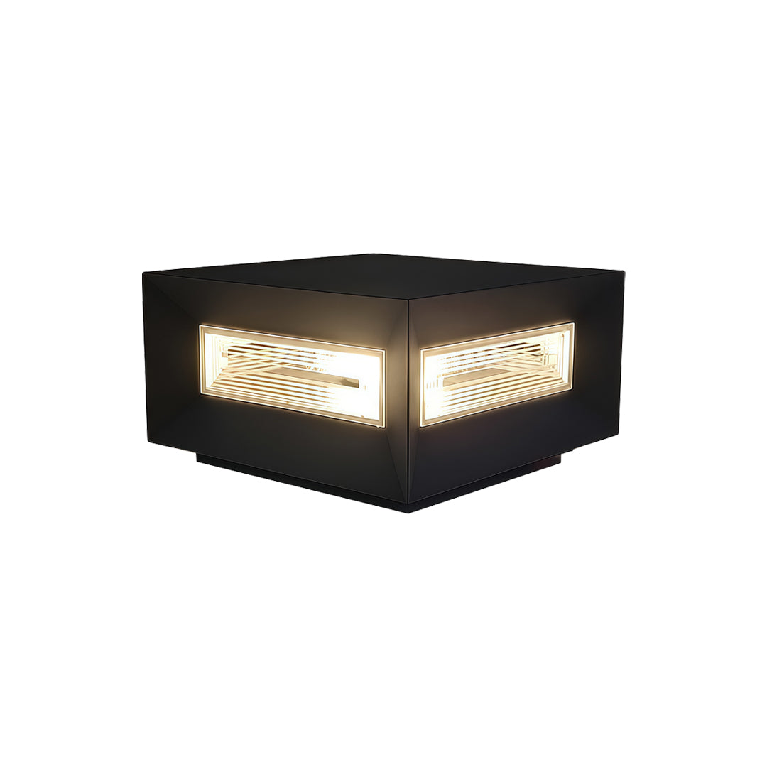 Square Pillar Lights Modern Creative Cube LED Solar Fence Post Light