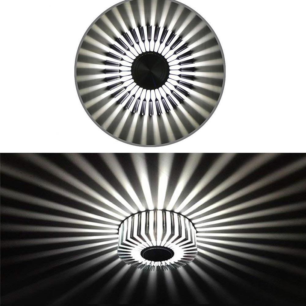 Modern Sunburst Ceiling Fixture Embedded LED Metal Light