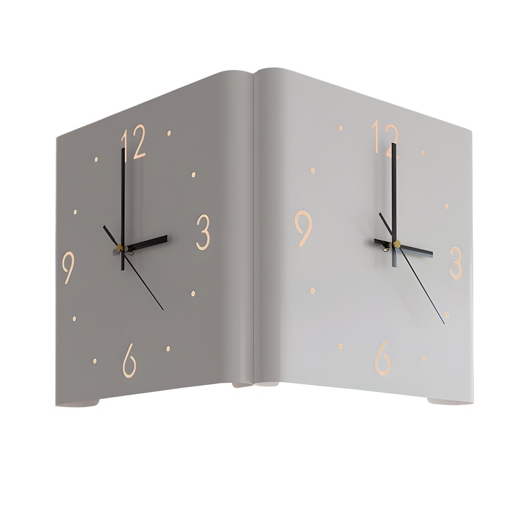Wall Clock Lamp Modern Square Backlit Metal Light