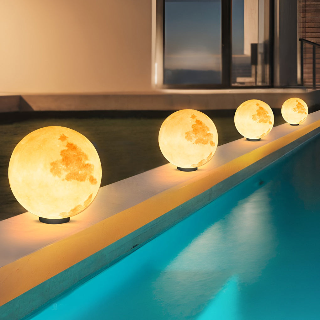 Moon Pillar Lights Modern Waterproof LED Resin Lamp