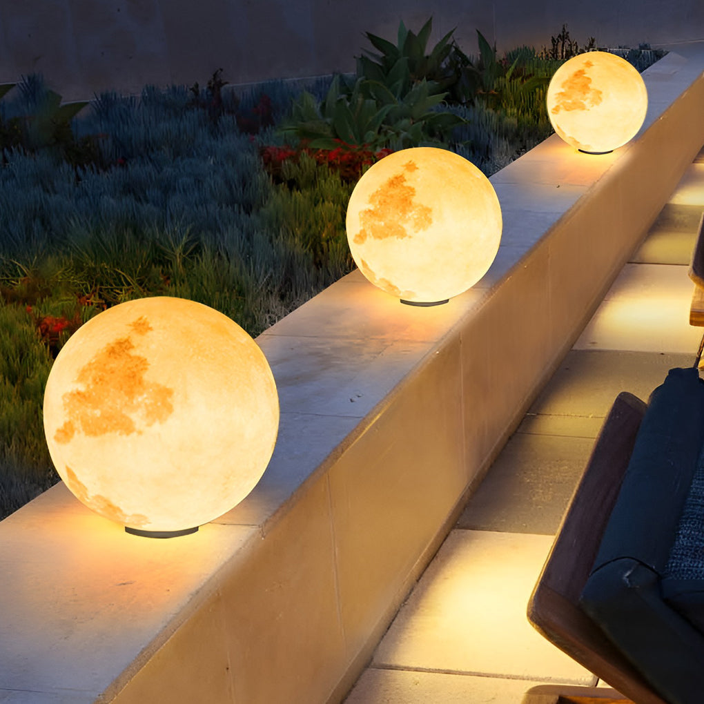 Moon Pillar Lights Modern Waterproof LED Resin Lamp