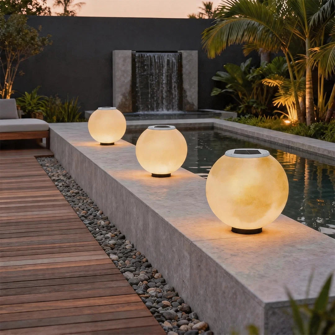 Moon Pillar Lights Modern Waterproof LED Resin Lamp