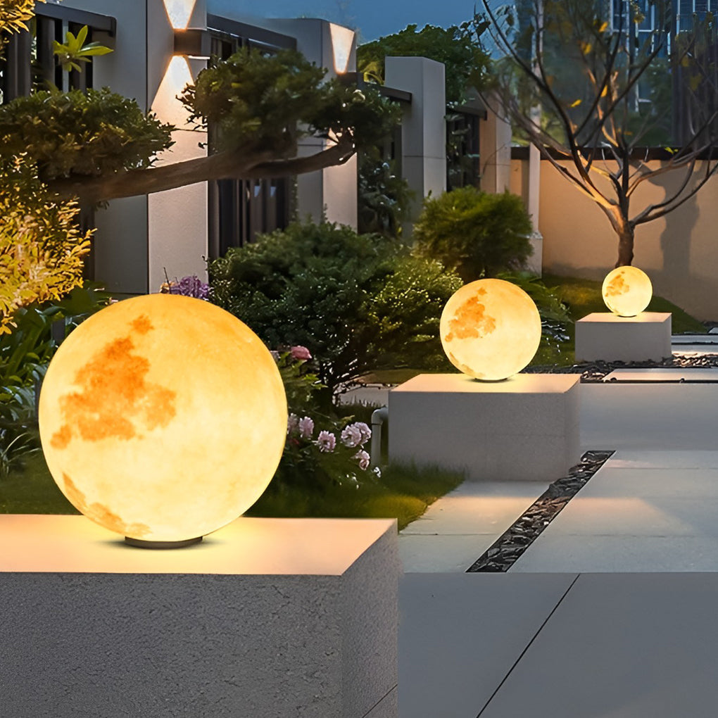 Moon Pillar Lights Modern Waterproof LED Resin Lamp