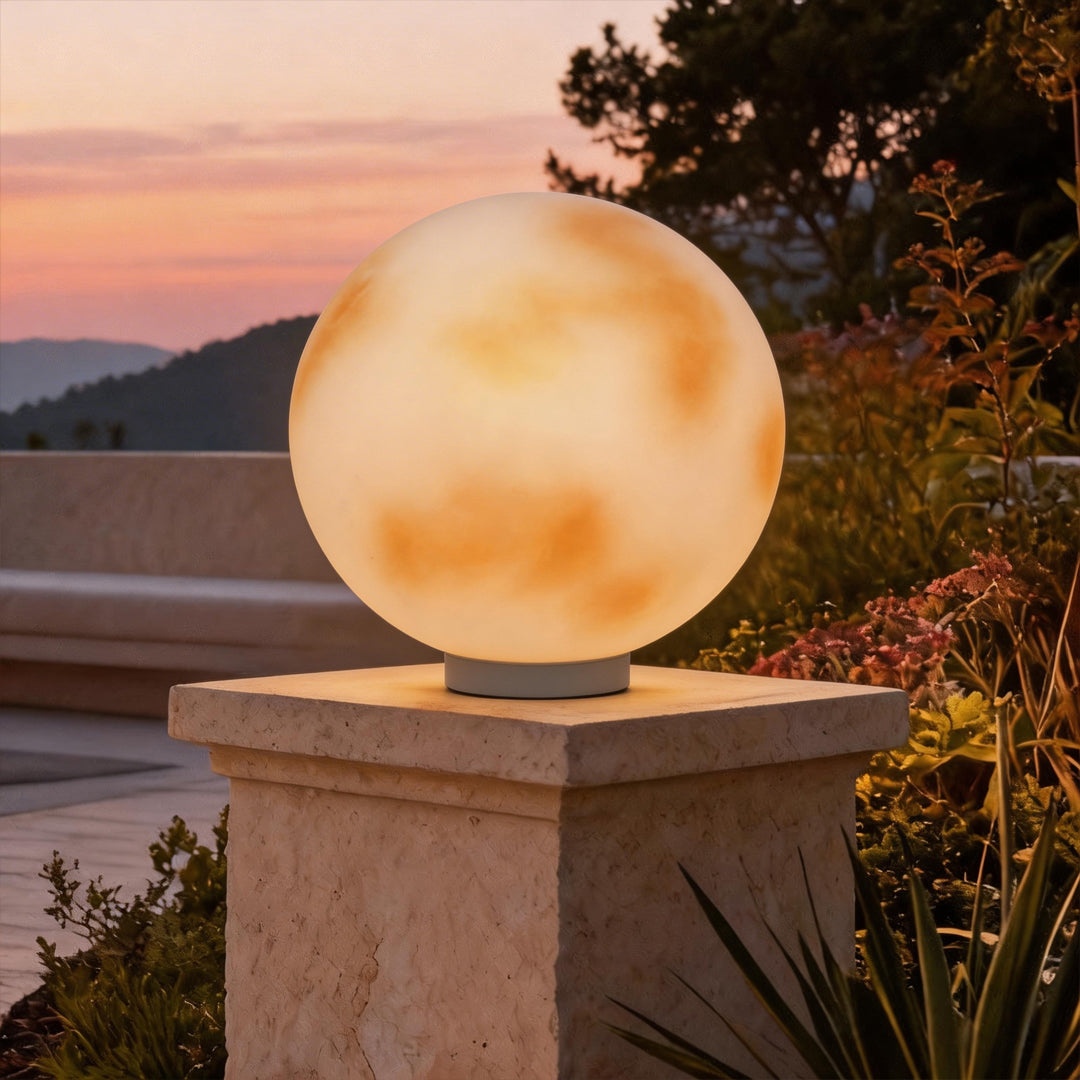 Moon-Shaped Stone Pillar Light Outdoor Decorative Light