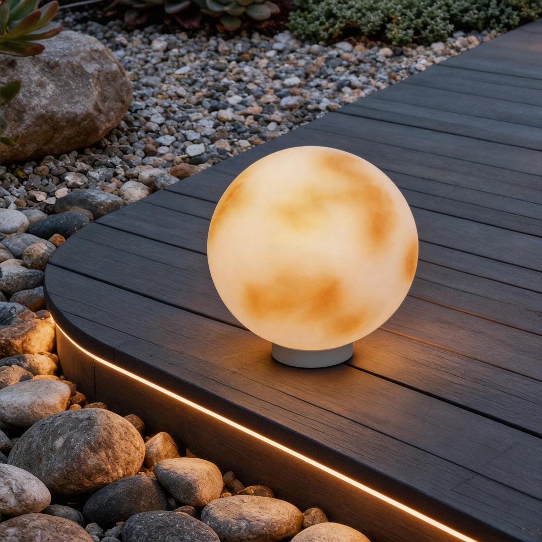 Moon-Shaped Stone Pillar Light Outdoor Decorative Light