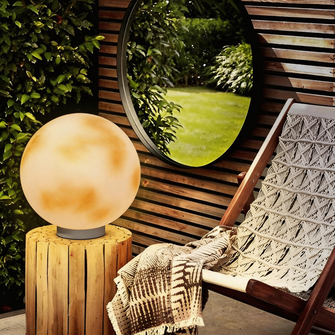 Moon-Shaped Stone Pillar Light Outdoor Decorative Light