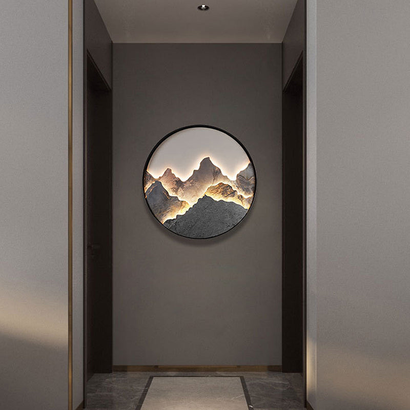 Mountain LED Wall Light Natural Landscape Painting Lamp