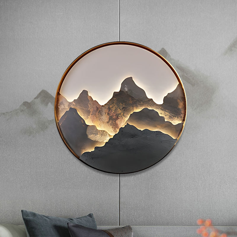 Mountain LED Wall Light Natural Landscape Painting Lamp