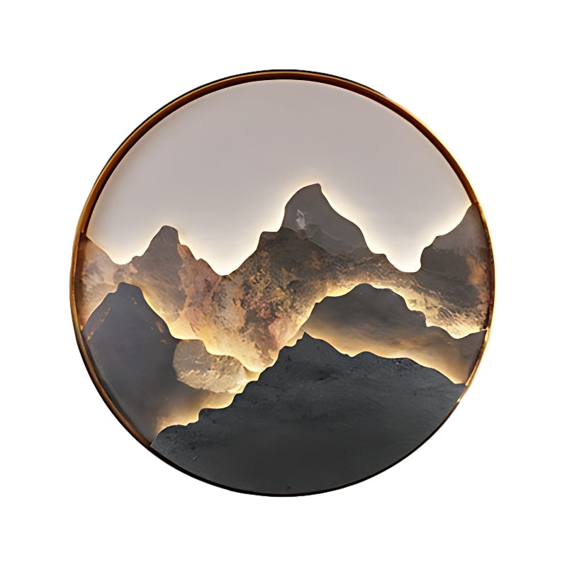 Mountain LED Wall Light Natural Landscape Painting Lamp