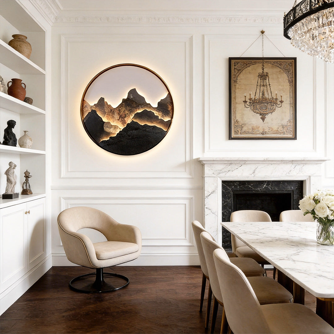 Mountain LED Wall Light Natural Landscape Painting Lamp