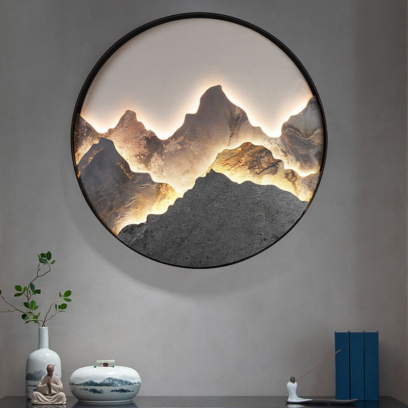 Mountain LED Wall Light Natural Landscape Painting Lamp