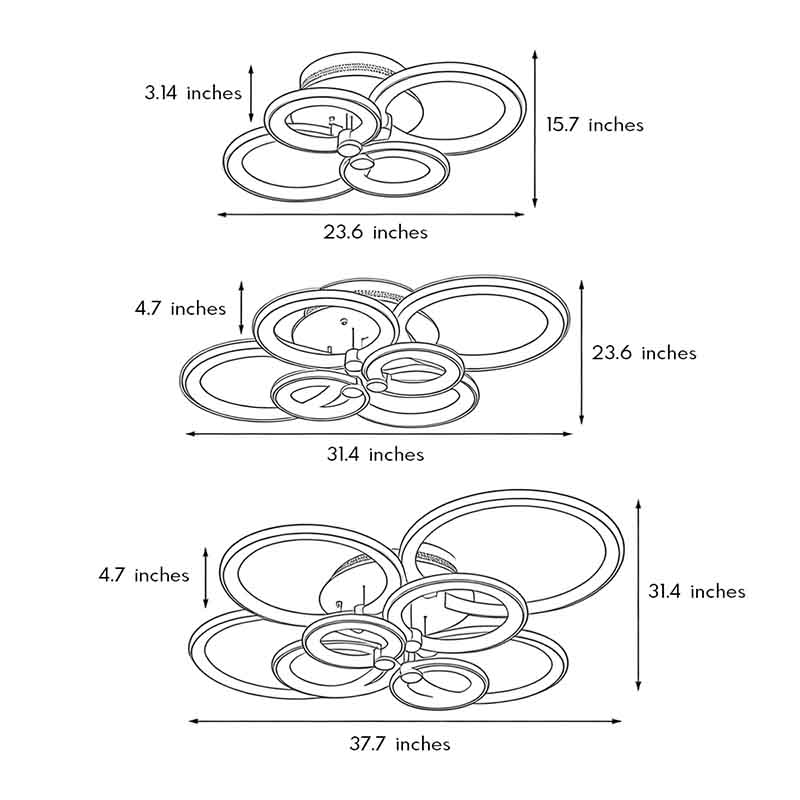 Multi Ring Ceiling Lights Elegant Unique Overlapping Rings Lamp
