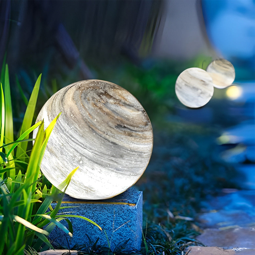 Globe Pillar Lights Modern Planetary Design Fence Lamp