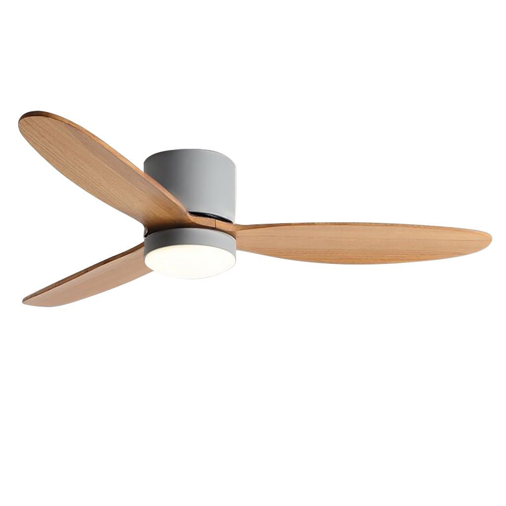 Natural Wood Ceiling Fan with Light Nordic LED Light