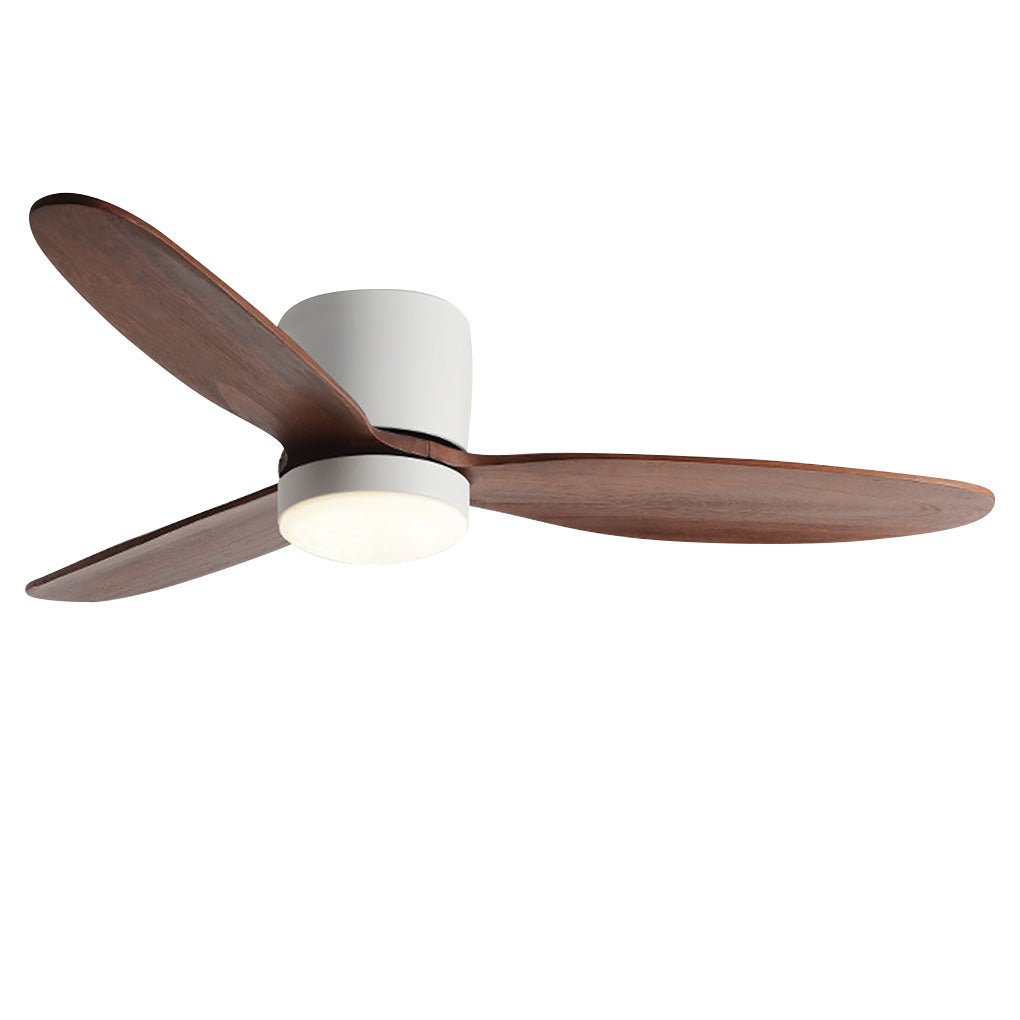 Natural Wood Ceiling Fan with Light Nordic LED Light