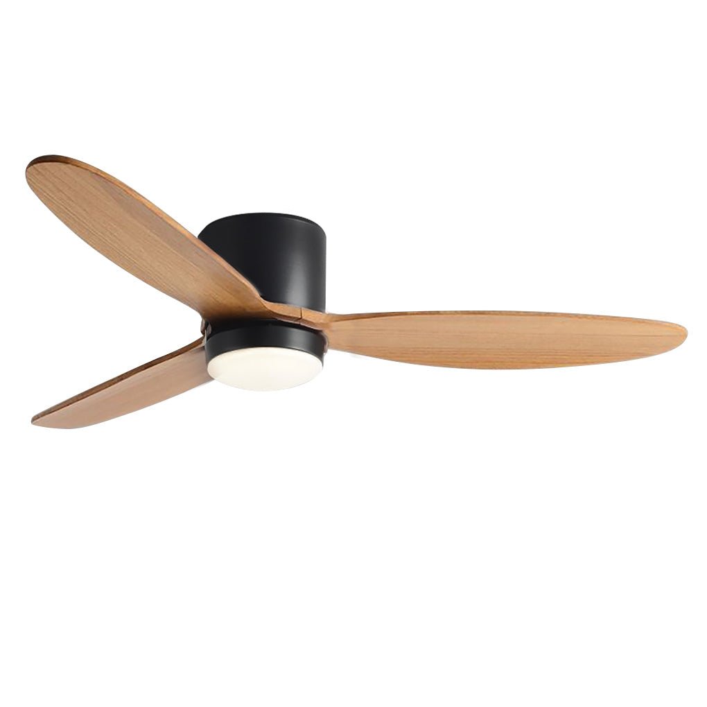 Natural Wood Ceiling Fan with Light Nordic LED Light