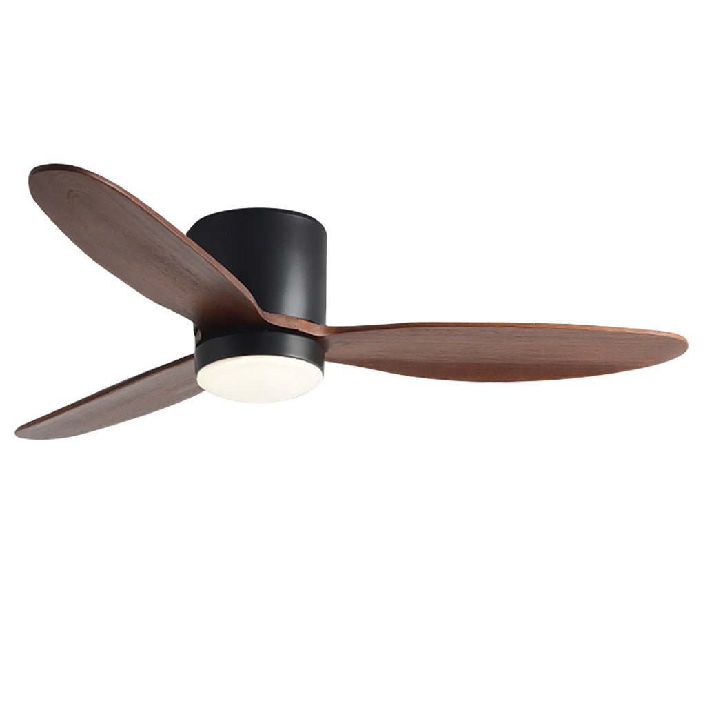 Natural Wood Ceiling Fan with Light Nordic LED Light