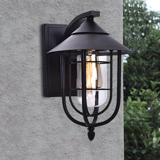 Nautical Wall Sconce Wrought Iron Glass Outdoor Light