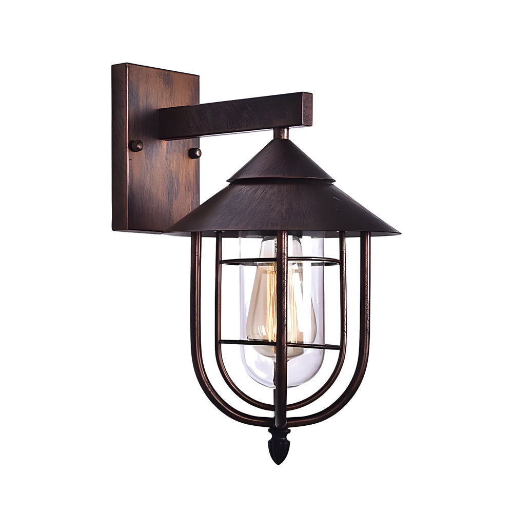 Nautical Wall Sconce Wrought Iron Glass Outdoor Light
