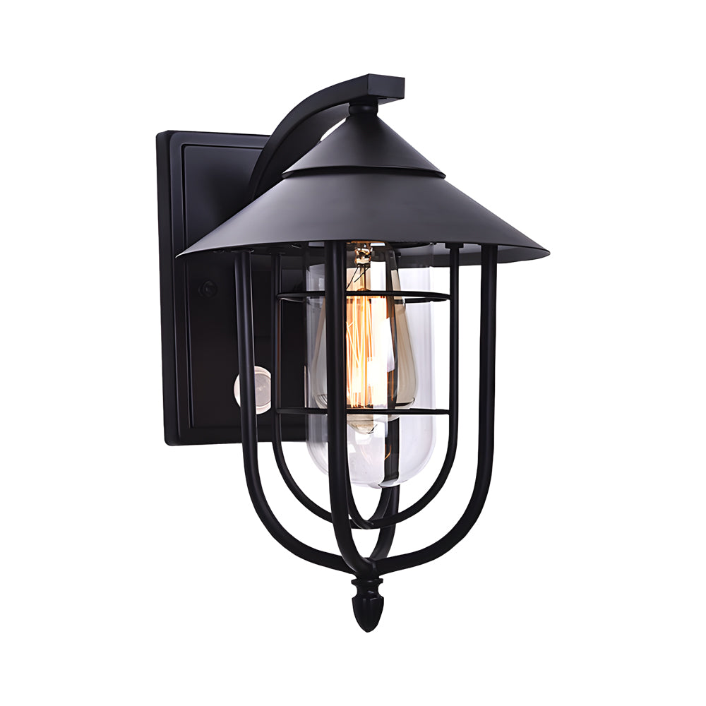 Nautical Wall Sconce Wrought Iron Glass Outdoor Light