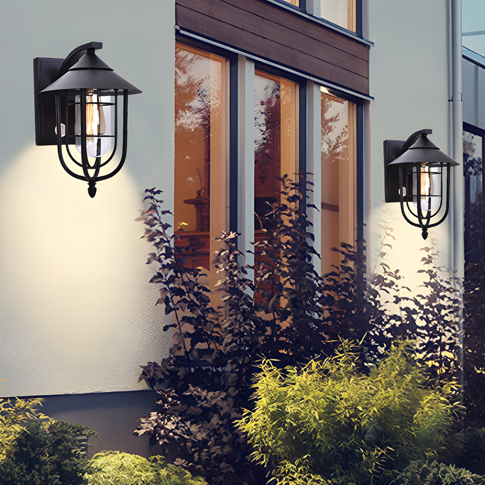 Nautical Wall Sconce Wrought Iron Glass Outdoor Light