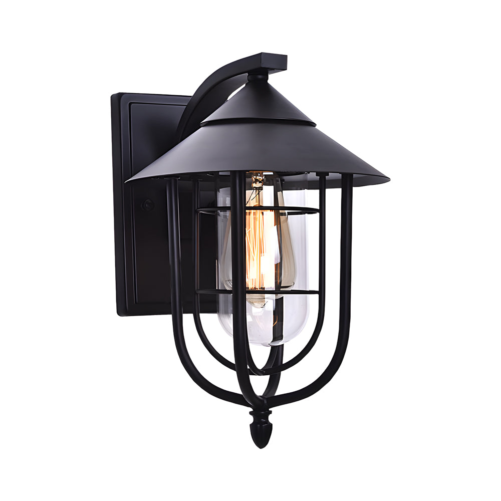 Nautical Wall Sconce Wrought Iron Glass Outdoor Light