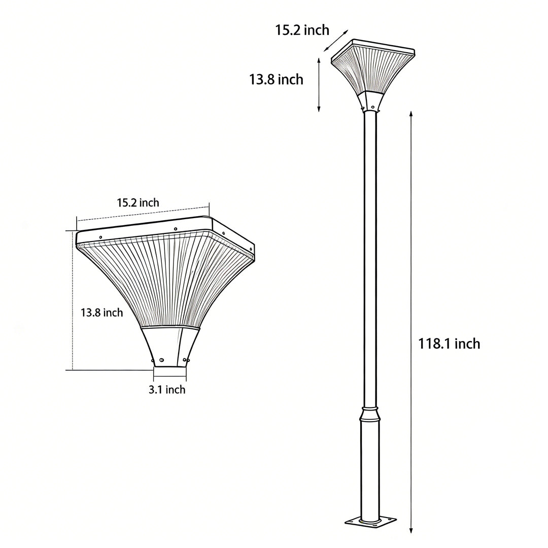 Night Street Light Striped Waterproof Square Modern Garden Lamp