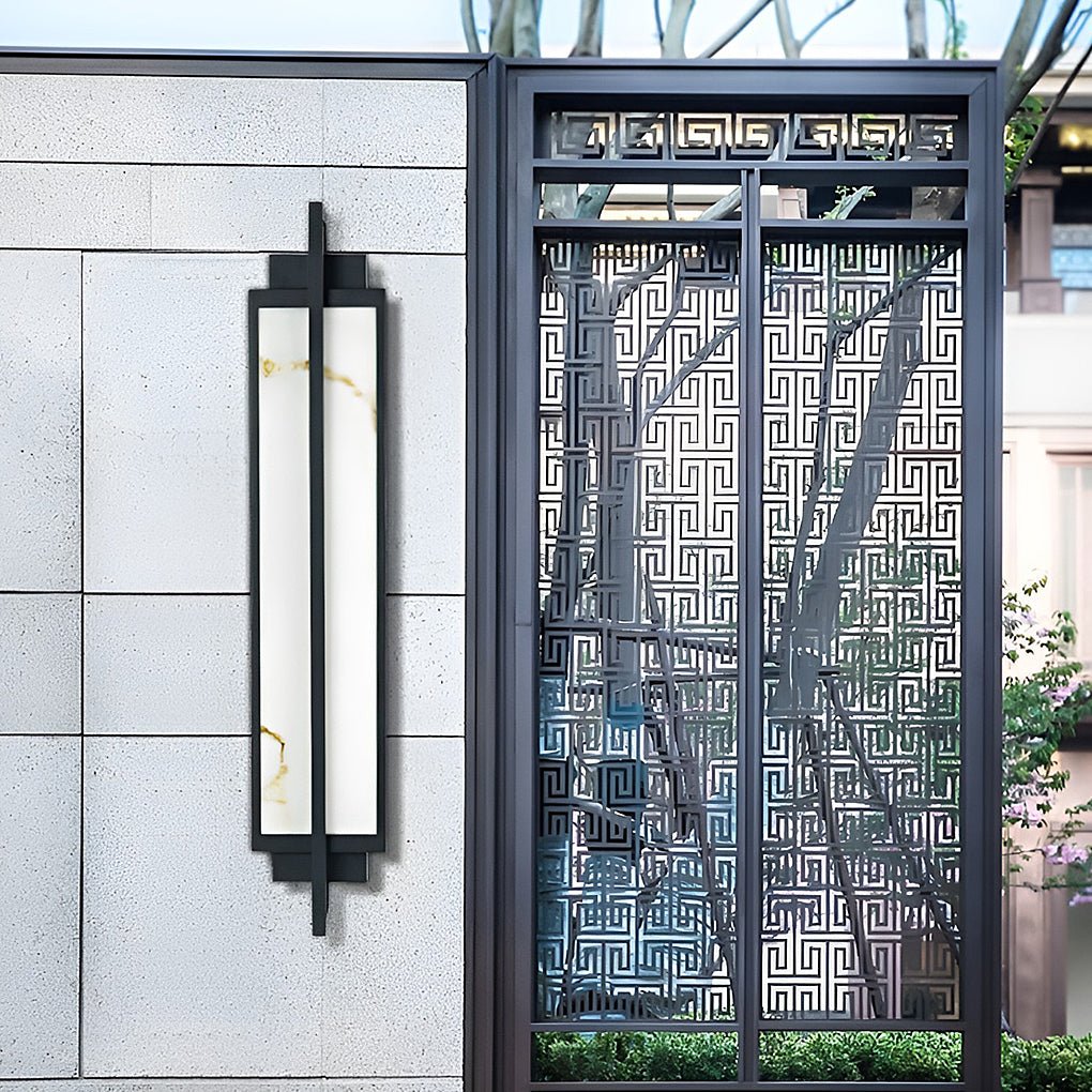 Outdoor Alabaster Wall Sconces Modern Black Linear Light