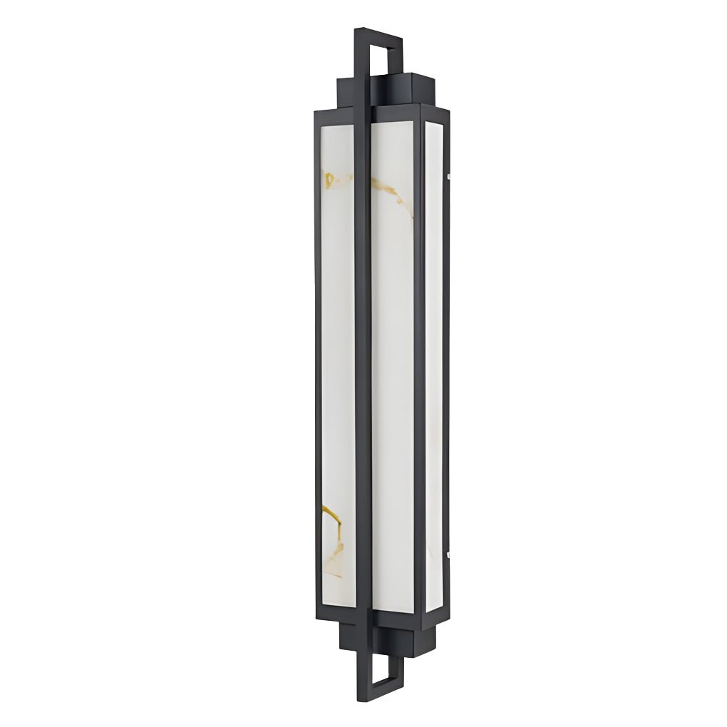Outdoor Alabaster Wall Sconces Modern Black Linear Light