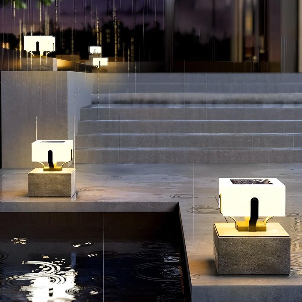 Outdoor Brick Pillar Lights Square Modern Waterproof LED Light